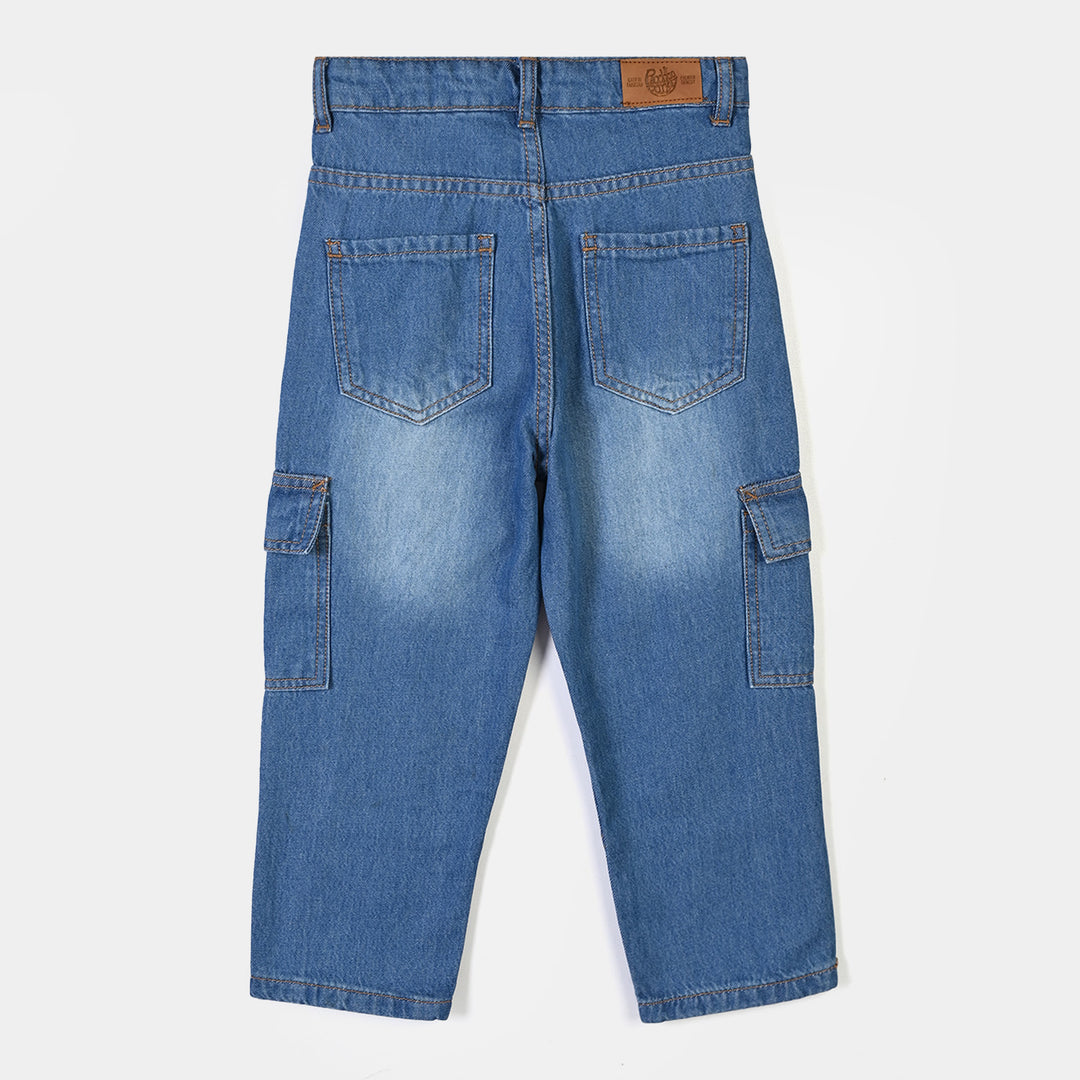 Boys Denim rigid Pant Slow Down-Mid Blue