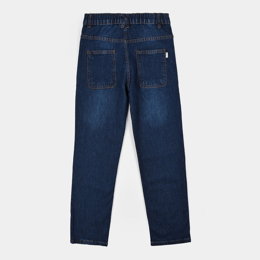 Boys Denim Stretch Pant Croops Loops- Dark Blue