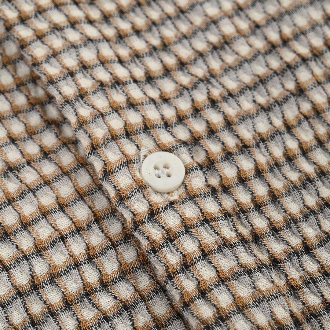Boys Yarn Dyed Shirt H/S (Live loud)-Brown.Check