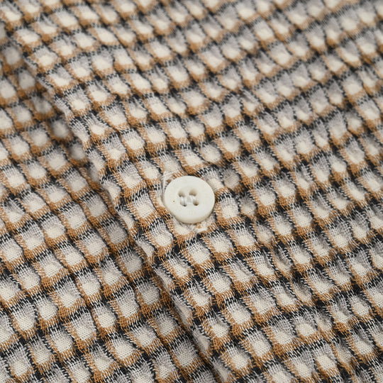 Boys Yarn Dyed Shirt H/S (Live loud)-Brown.Check