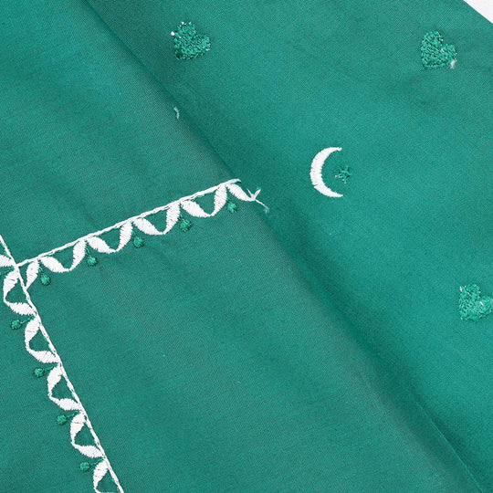 Girls Cotton Ind Emb Kurti Chand Sitara-GREEN