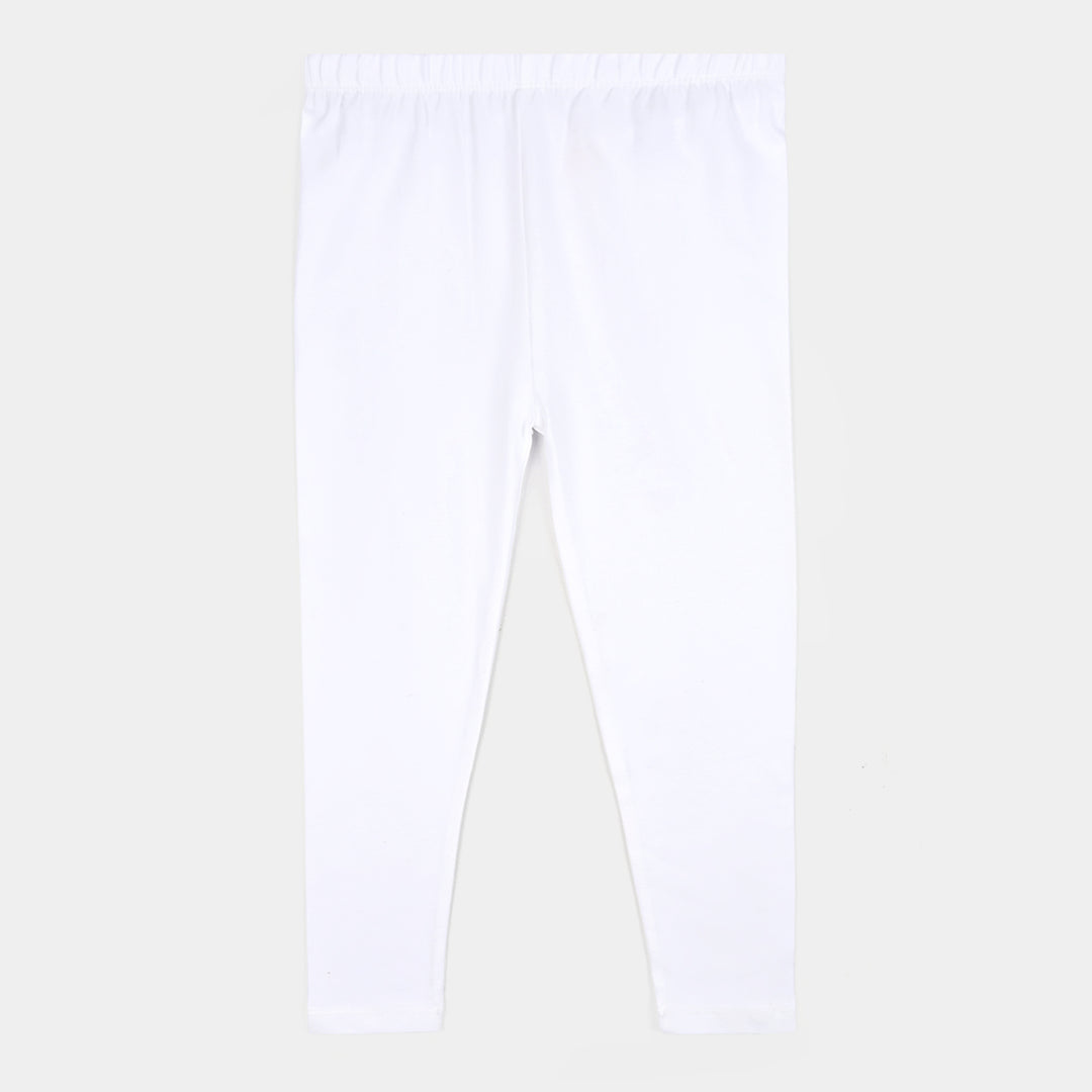 Girls Cotton Jersey Basic Tights-WHITE