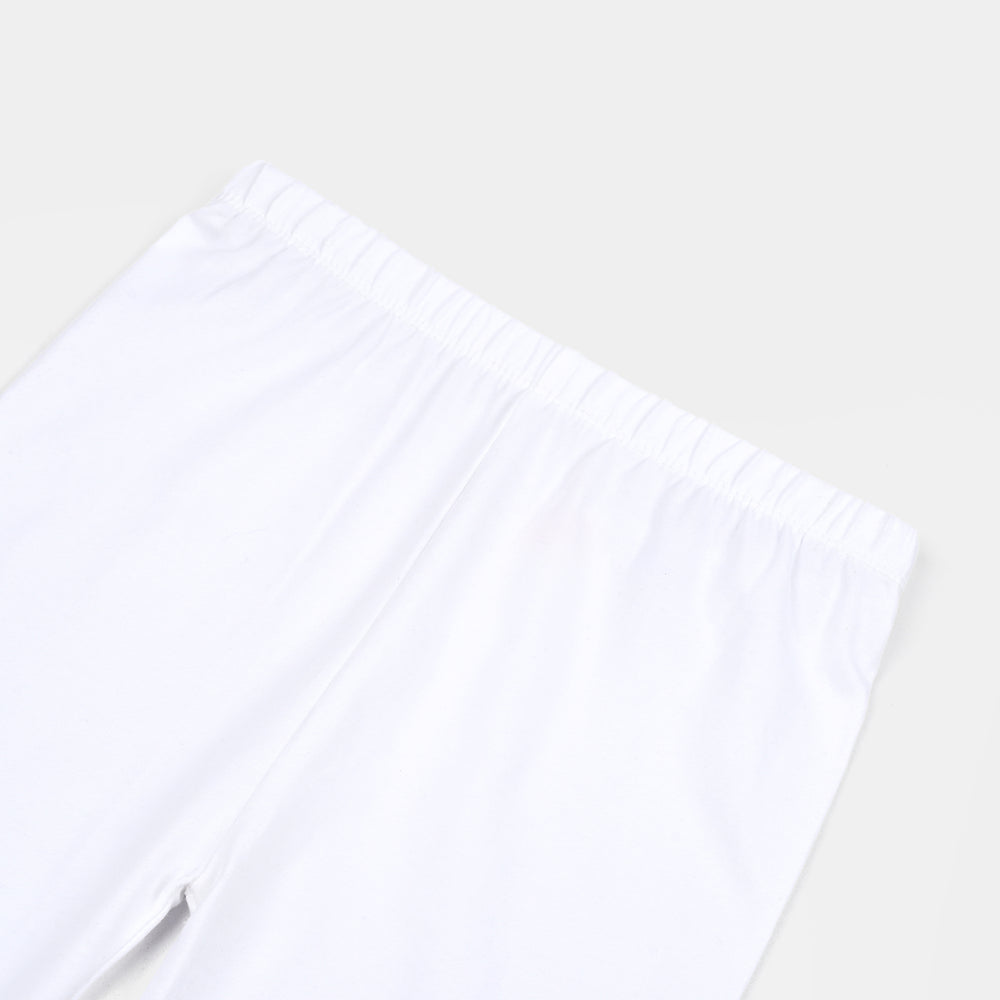 Girls Cotton Jersey Basic Tights-WHITE