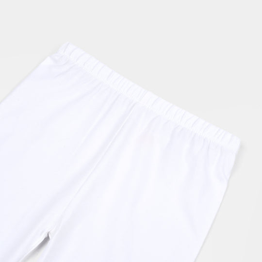 Girls Cotton Jersey Basic Tights-WHITE