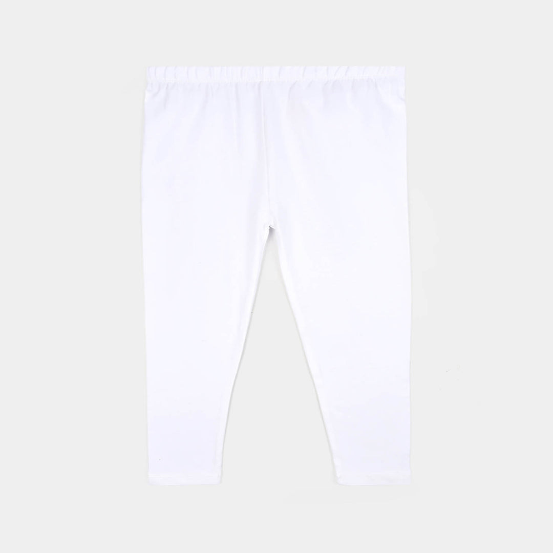 Infant Girls Cotton Jersey Basic Tights-White