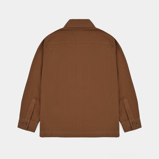 Boys Cotton Twill Shirt F/S (Sepia)-BROWN