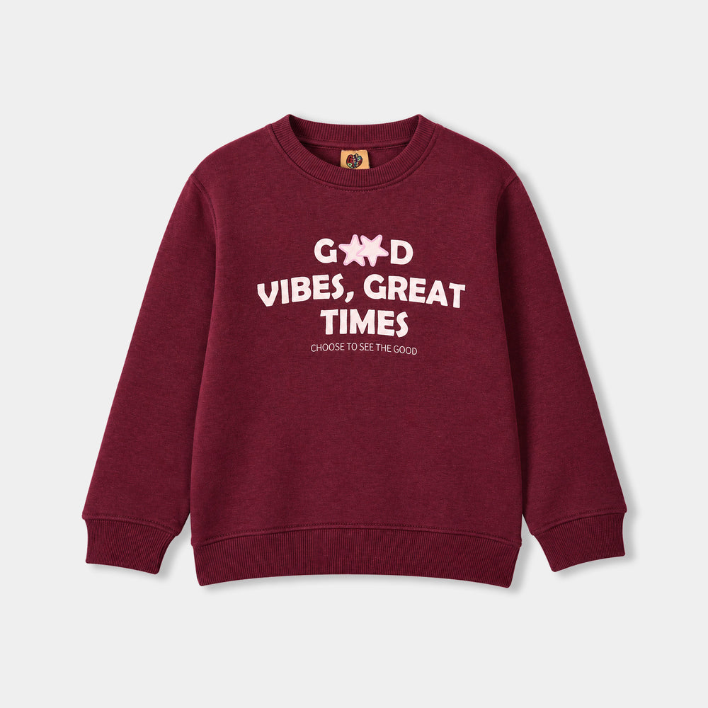 Girls Fleece 2 Piece Good Vibes-Purple