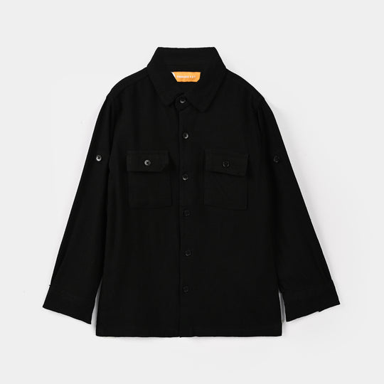 Boys Jacquard Woven Suit-BLACK