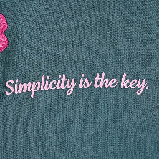 Girls Fleece Sweatshirt Simplicity Is The Key- Teal
