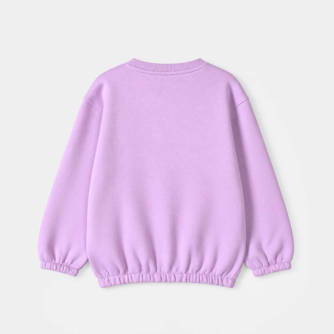 Girls Fleece Sweatshirt Net Bow-Orchid