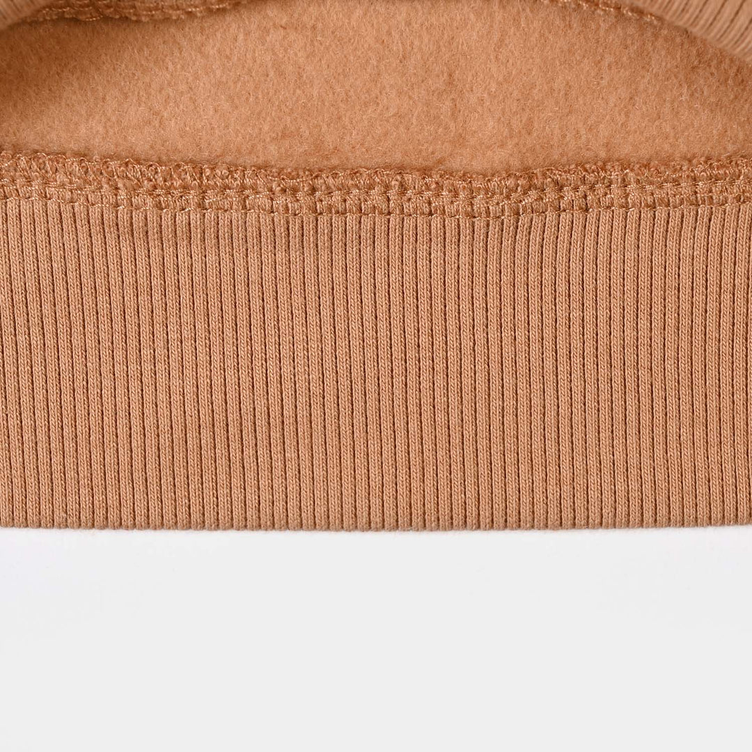 Girls Fleece Sweatshirt Floral Pattern- Brown