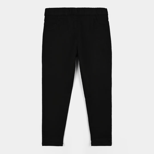 Girls Denim Stretch Jegging Basic - Black