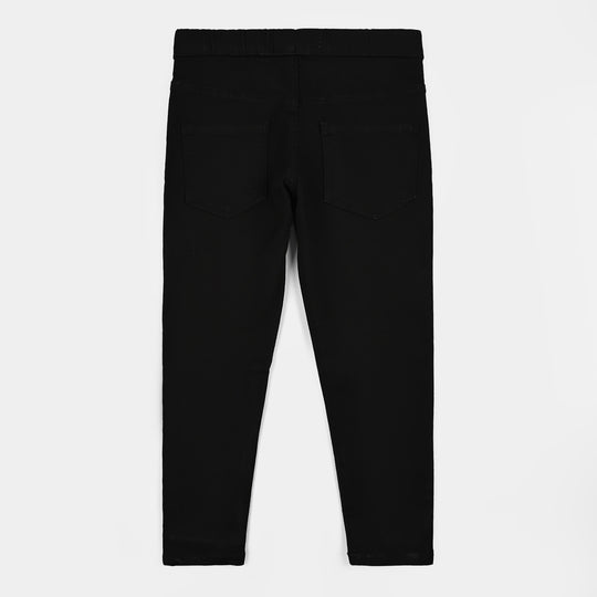 Girls Denim Stretch Jegging Basic - Black