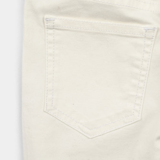 Girls Denim Stretch Jegging Pearl-White