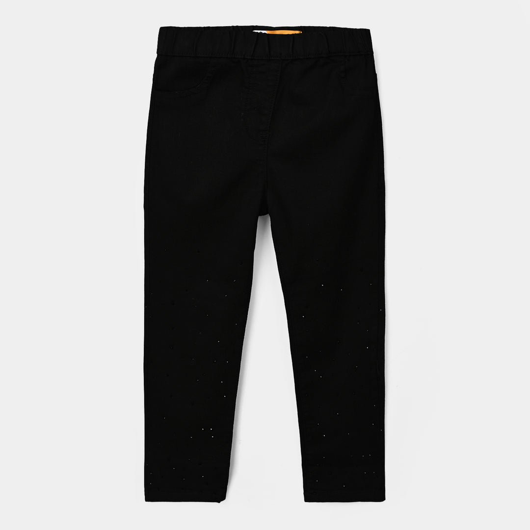 Girls Denim Stretch Jegging Jet Black