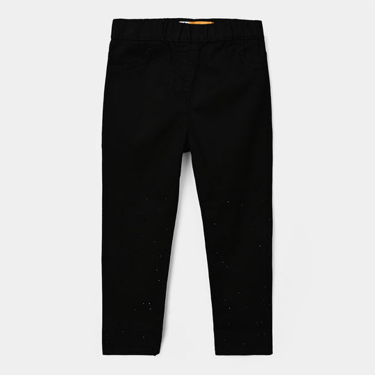 Girls Denim Stretch Jegging Jet Black