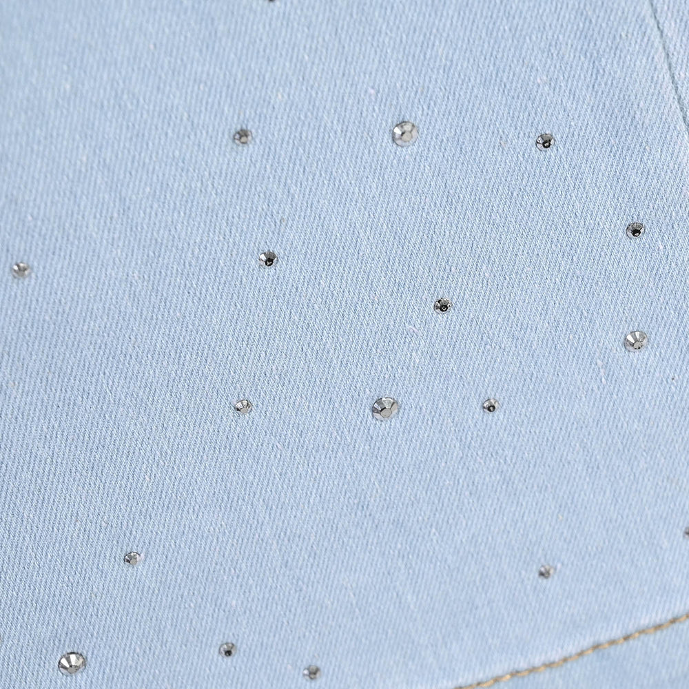 Girls Denim Stretch Jegging Eyelets 2-LT.Blue