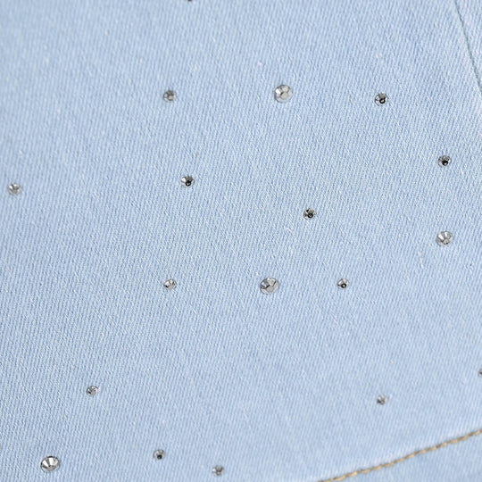 Girls Denim Stretch Jegging Eyelets 2-LT.Blue