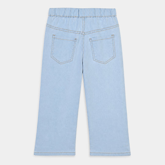 Girls Denim Stretch Jegging Eyelets 2-LT.Blue