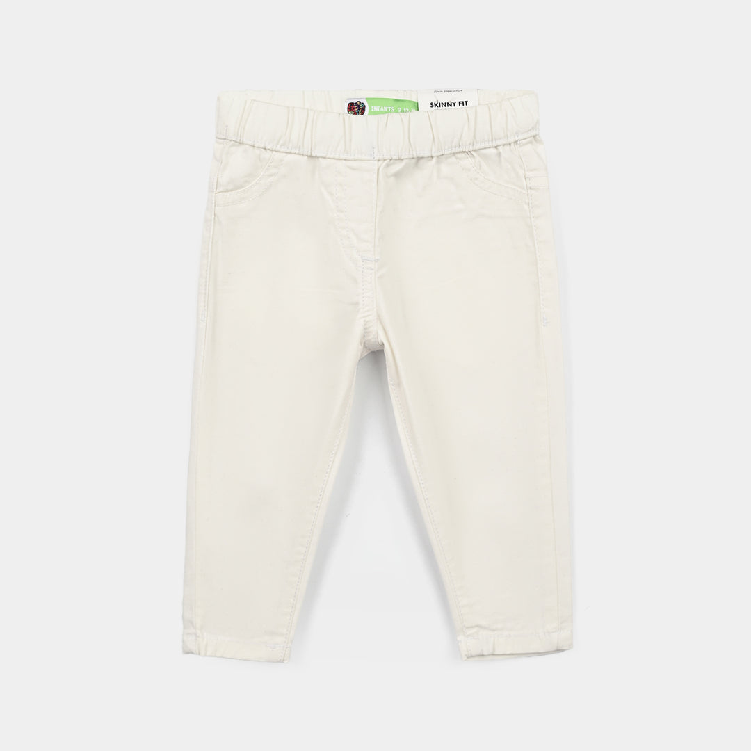 Infant Girls Denim Stretch Jegging Pearl-White