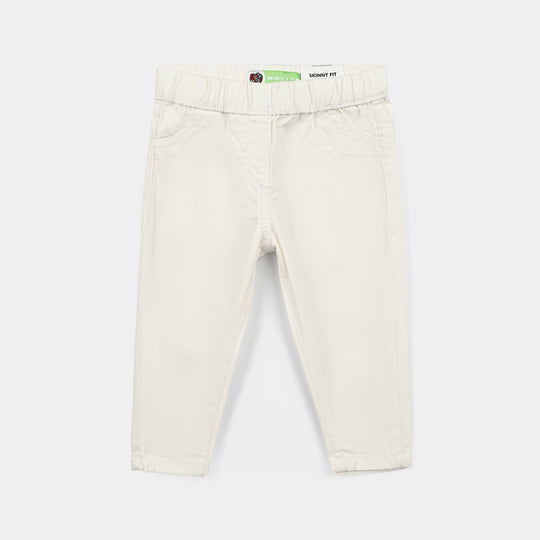 Infant Girls Denim Stretch Jegging Pearl-White