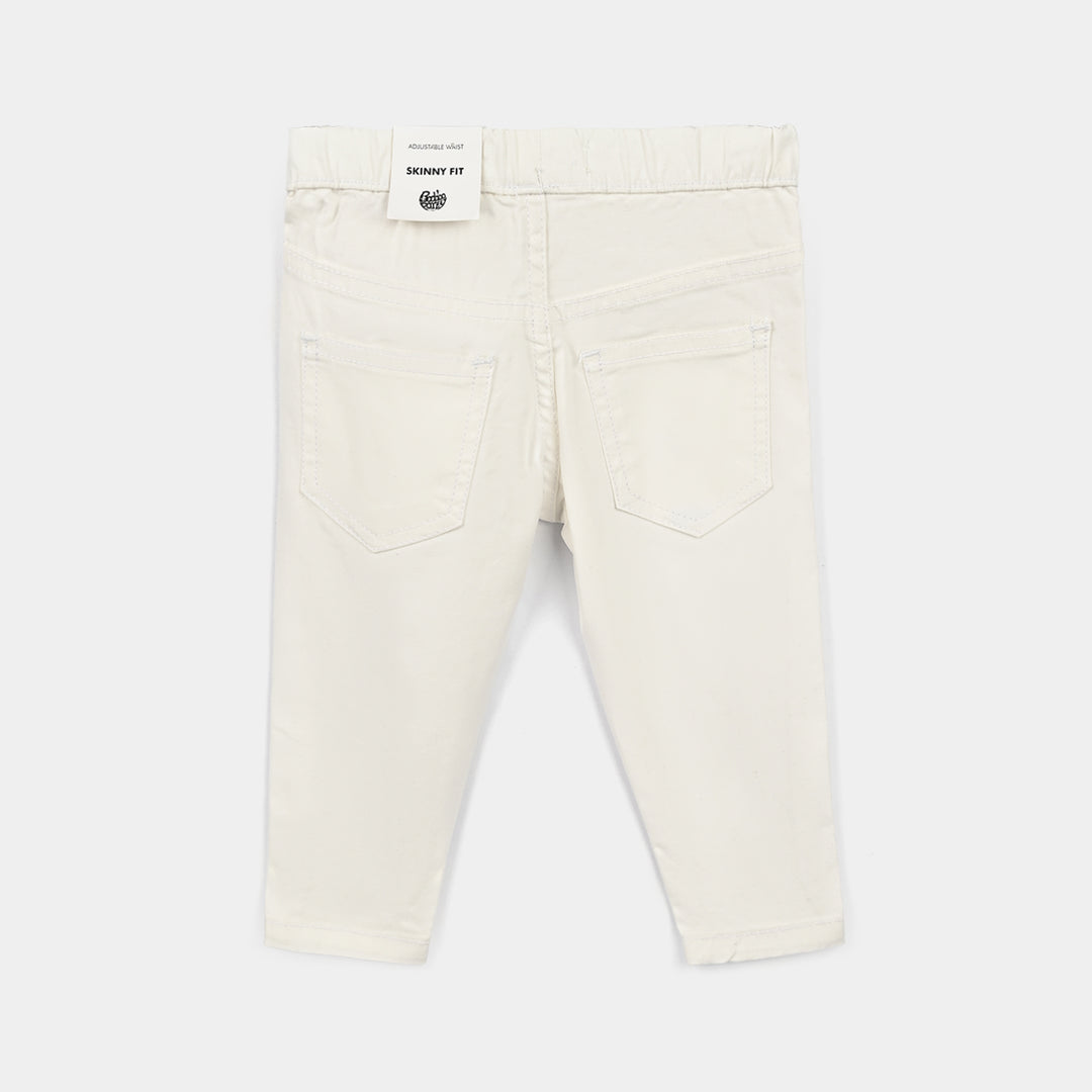 Infant Girls Denim Stretch Jegging Pearl-White