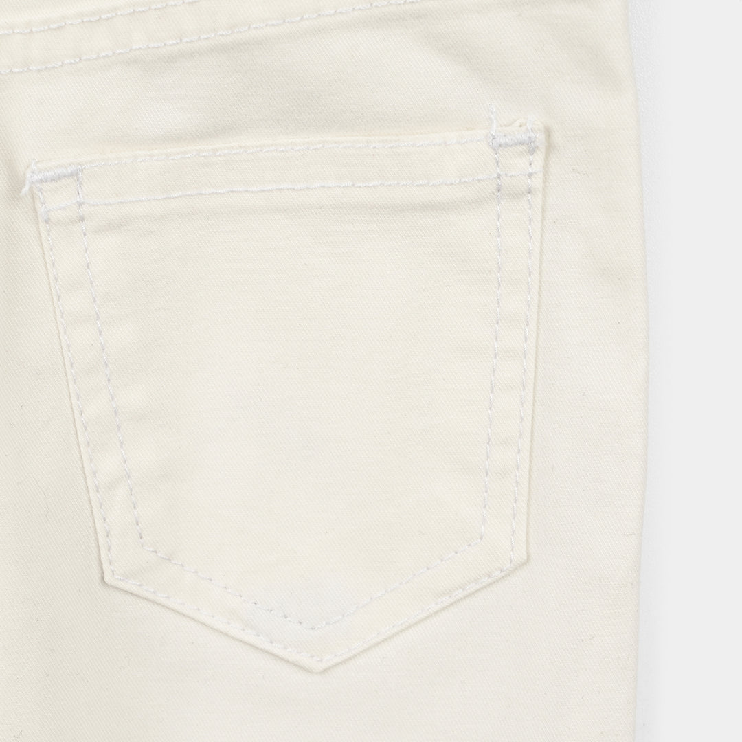 Infant Girls Denim Stretch Jegging Pearl-White