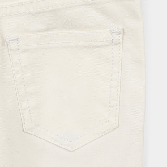 Infant Girls Denim Stretch Jegging Pearl-White