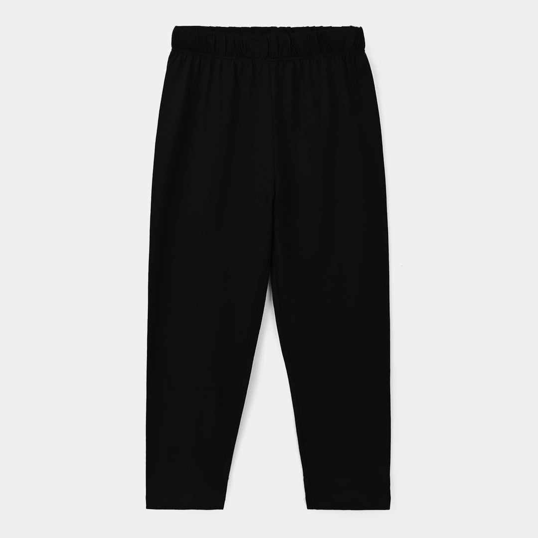 Girls Poly Cotton Jersey Night Suit Cosy Club - Black & Grey