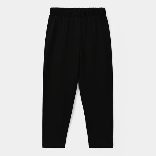 Girls Poly Cotton Jersey Night Suit Cosy Club - Black & Grey