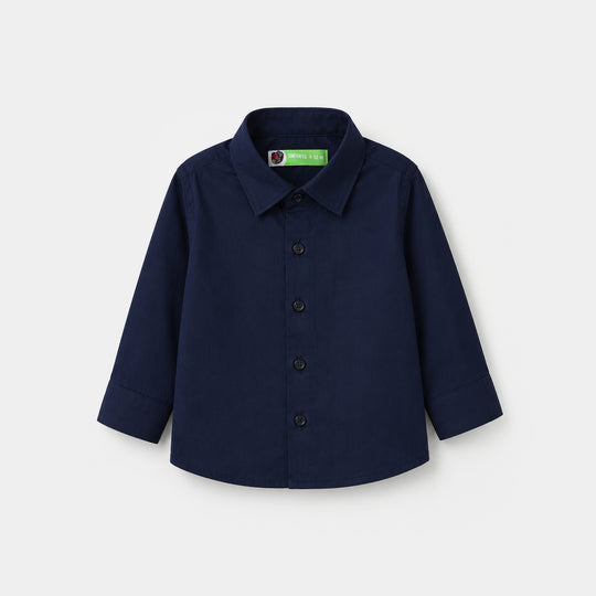 Infant Boys Cotton Poplin Formal Shirt (Navy)