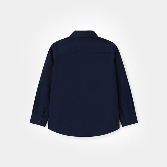 Infant Boys Cotton Poplin Formal Shirt (Navy)