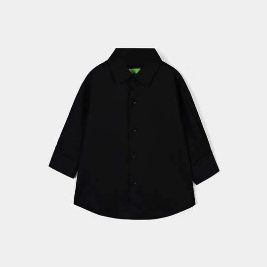 Infant Boys Cotton Poplin Formal Shirt-BLACK
