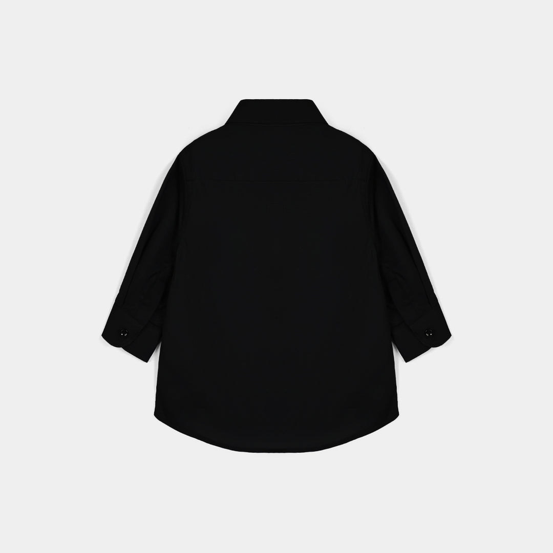 Infant Boys Cotton Poplin Formal Shirt-BLACK
