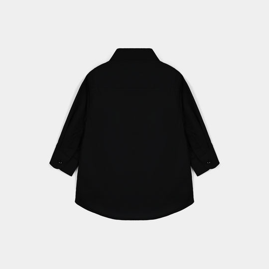 Infant Boys Cotton Poplin Formal Shirt-BLACK