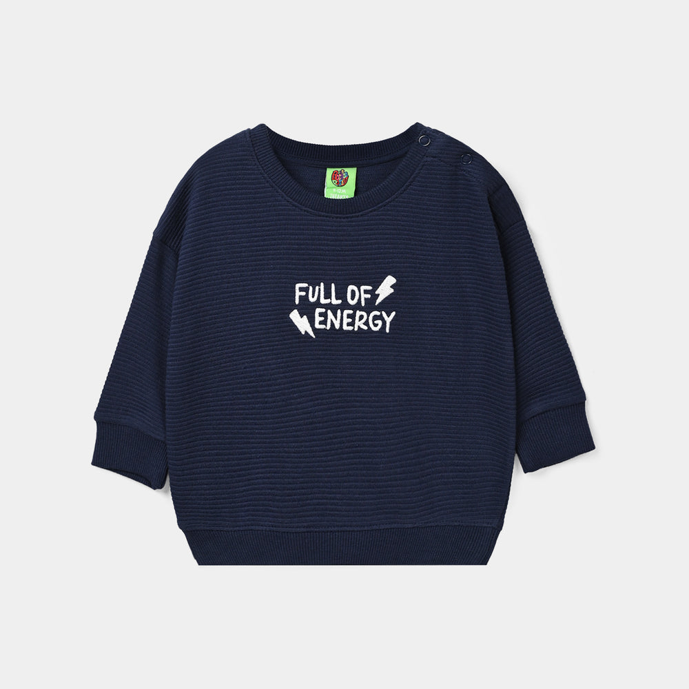 Infant Boys Ottoman Sweat Shirt Full Of Energy-NAVY