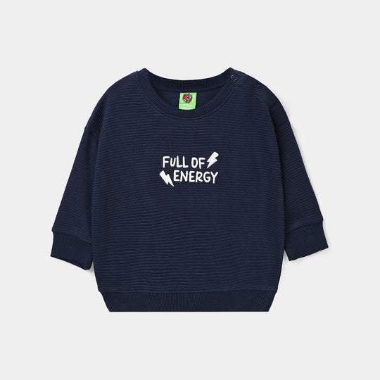 Infant Boys Ottoman Sweat Shirt Full Of Energy-NAVY
