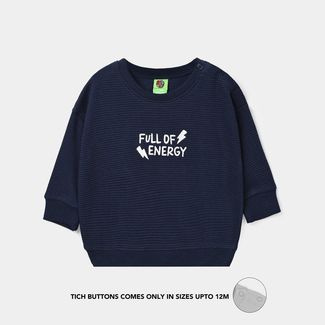 Infant Boys Ottoman Sweat Shirt Full Of Energy-NAVY