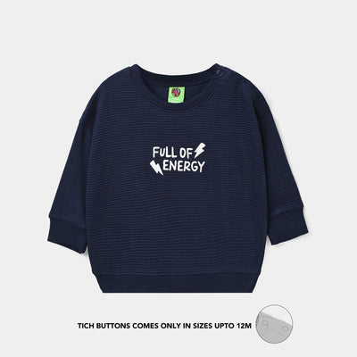 Infant Boys Ottoman Sweatshirt Full Of Energy - NAVY