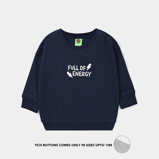 Infant Boys Ottoman Sweat Shirt Full Of Energy-NAVY