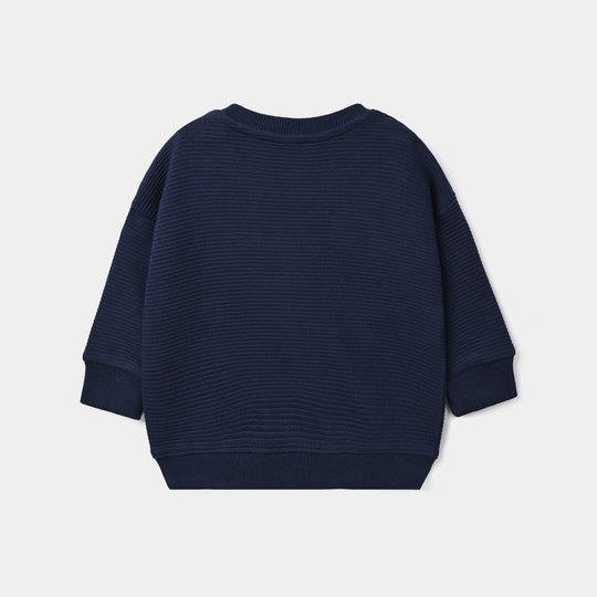 Infant Boys Ottoman Sweat Shirt Full Of Energy-NAVY