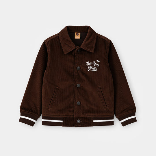 Boys Corduroy Jacket Athletic-BROWN