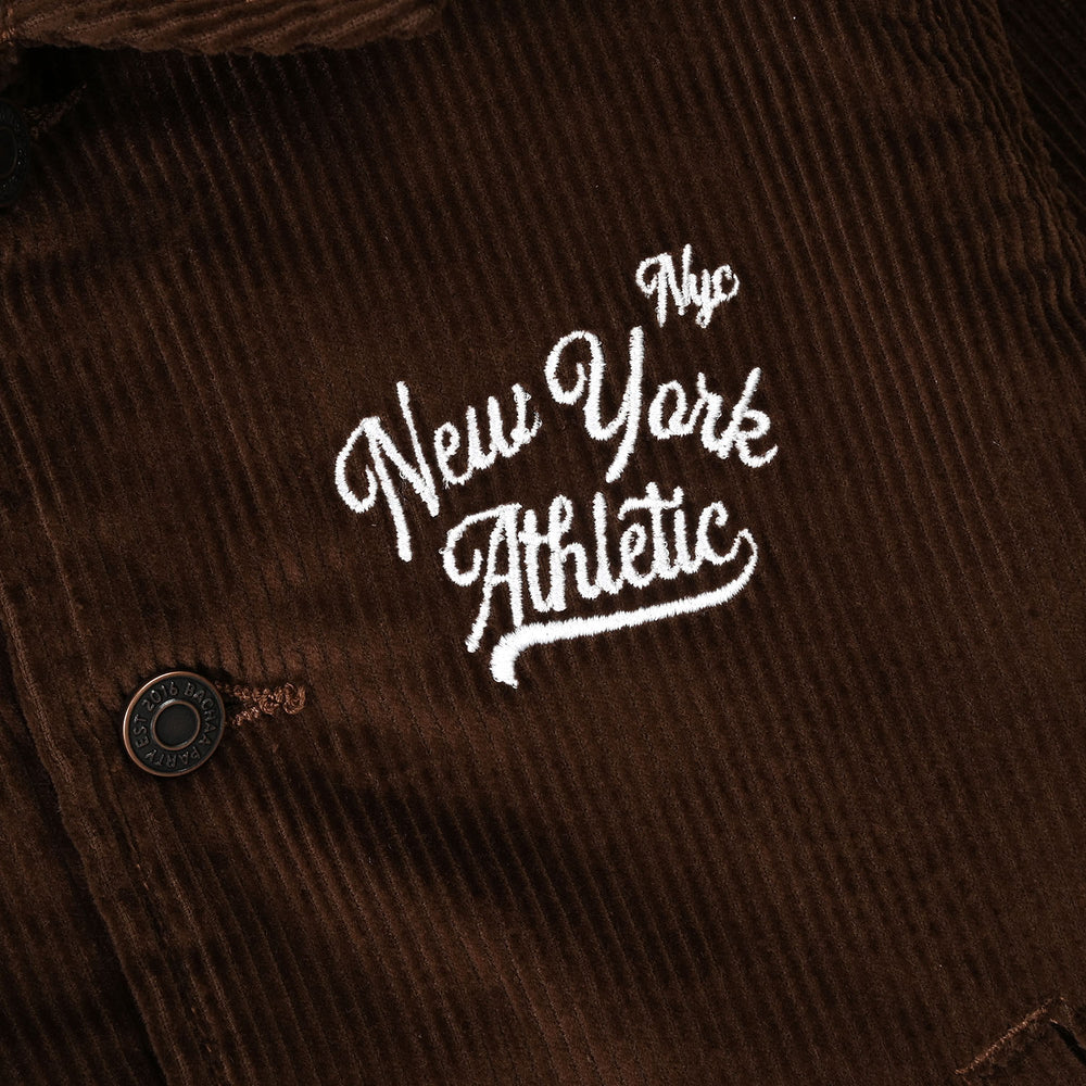 Boys Corduroy Jacket Athletic-BROWN
