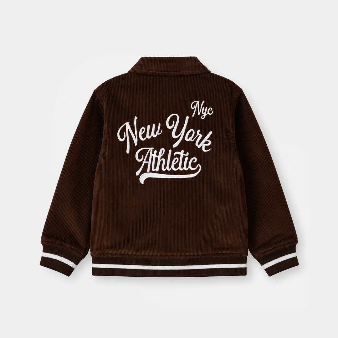 Boys Corduroy Jacket Athletic-BROWN
