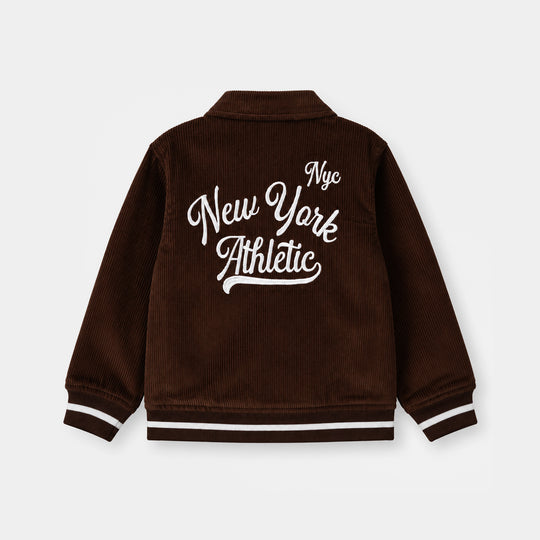 Boys Corduroy Jacket Athletic-BROWN
