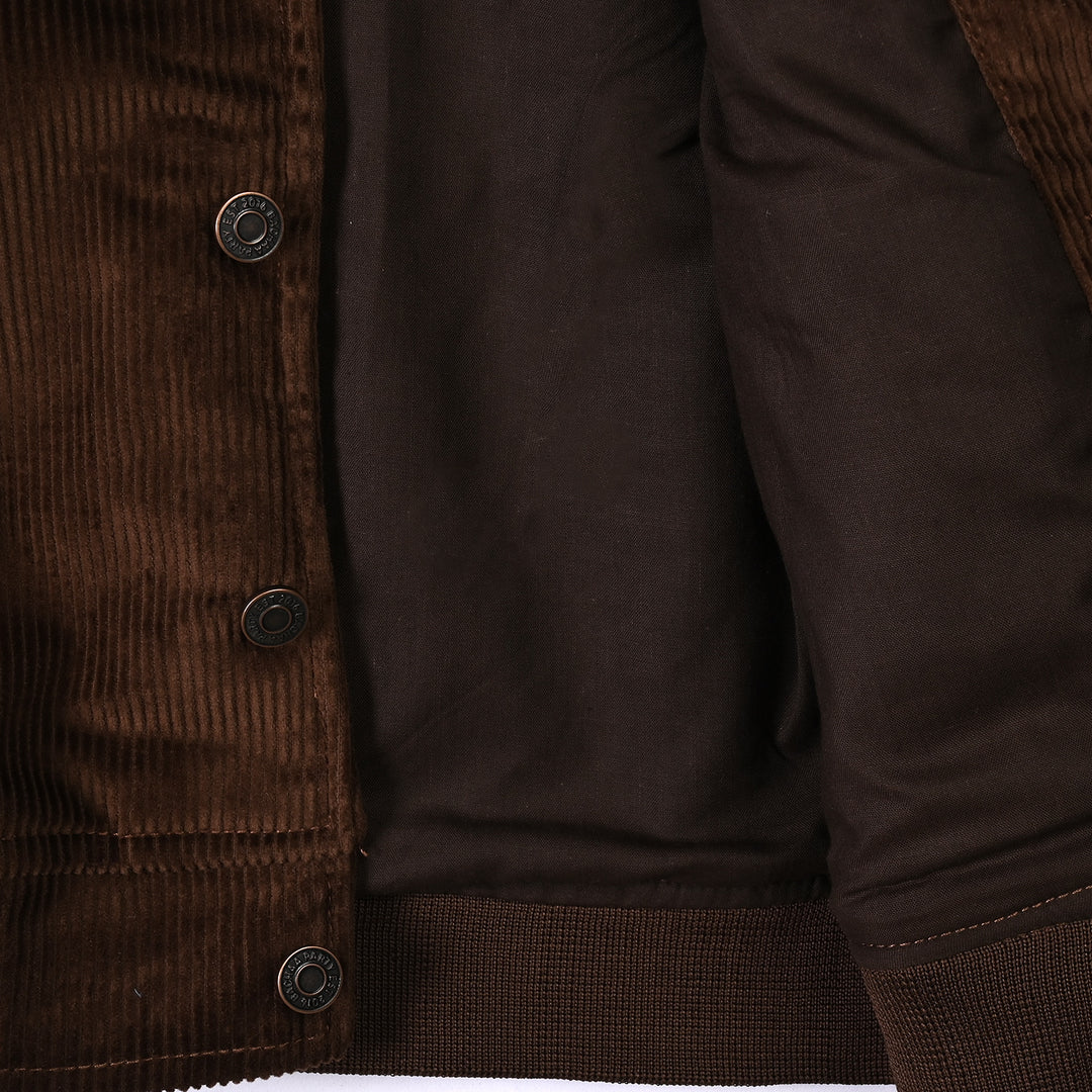 Boys Corduroy Jacket Athletic-BROWN