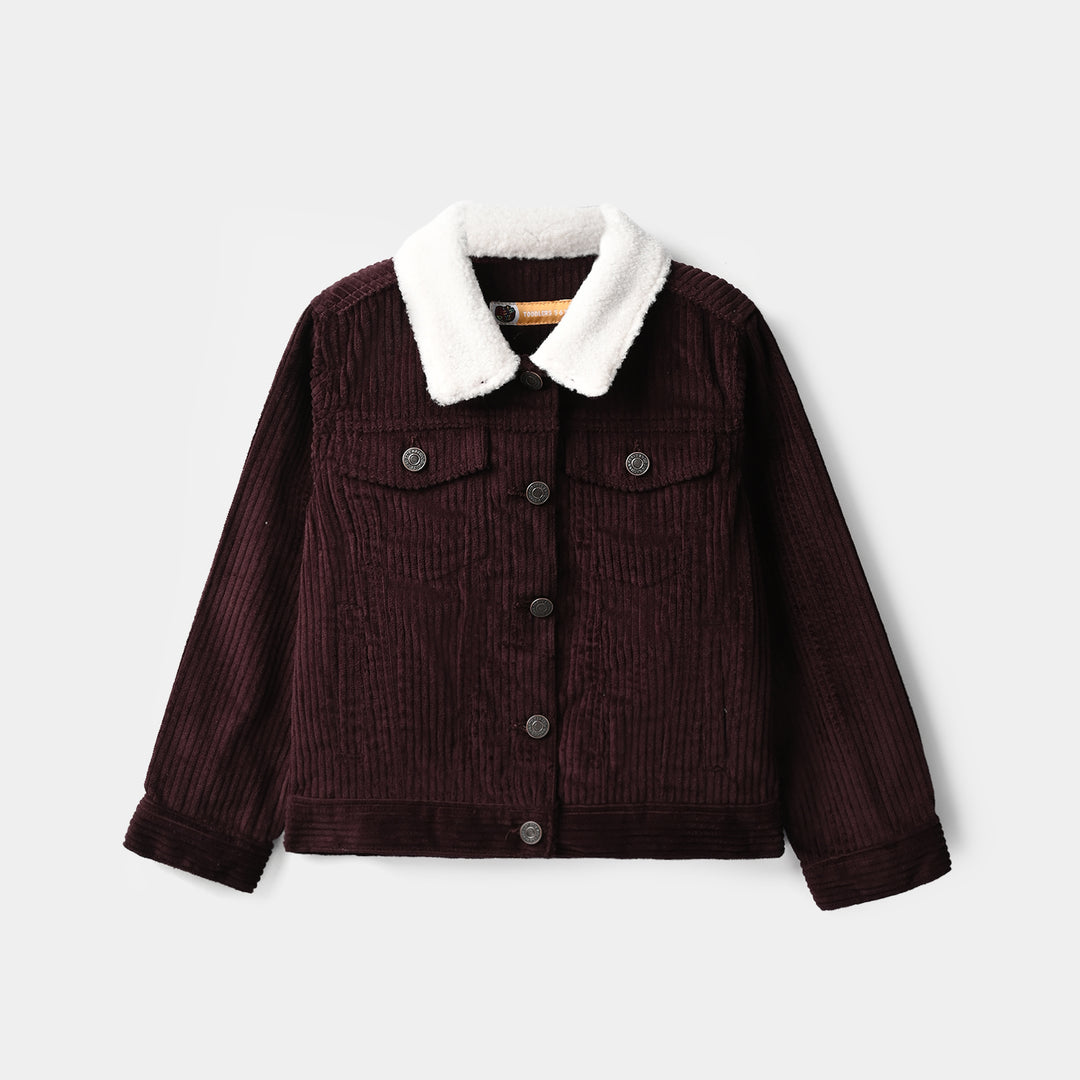 Girls Corduroy Jacket Brown