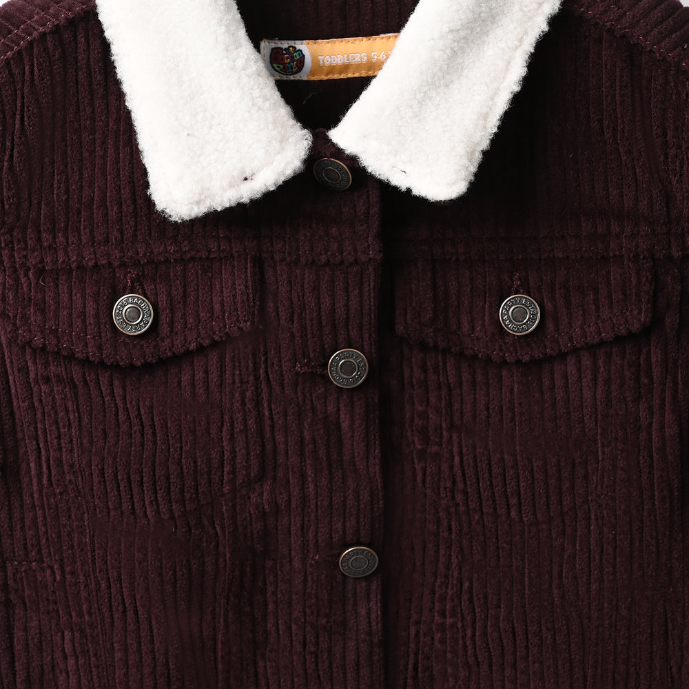 Girls Corduroy Jacket Brown