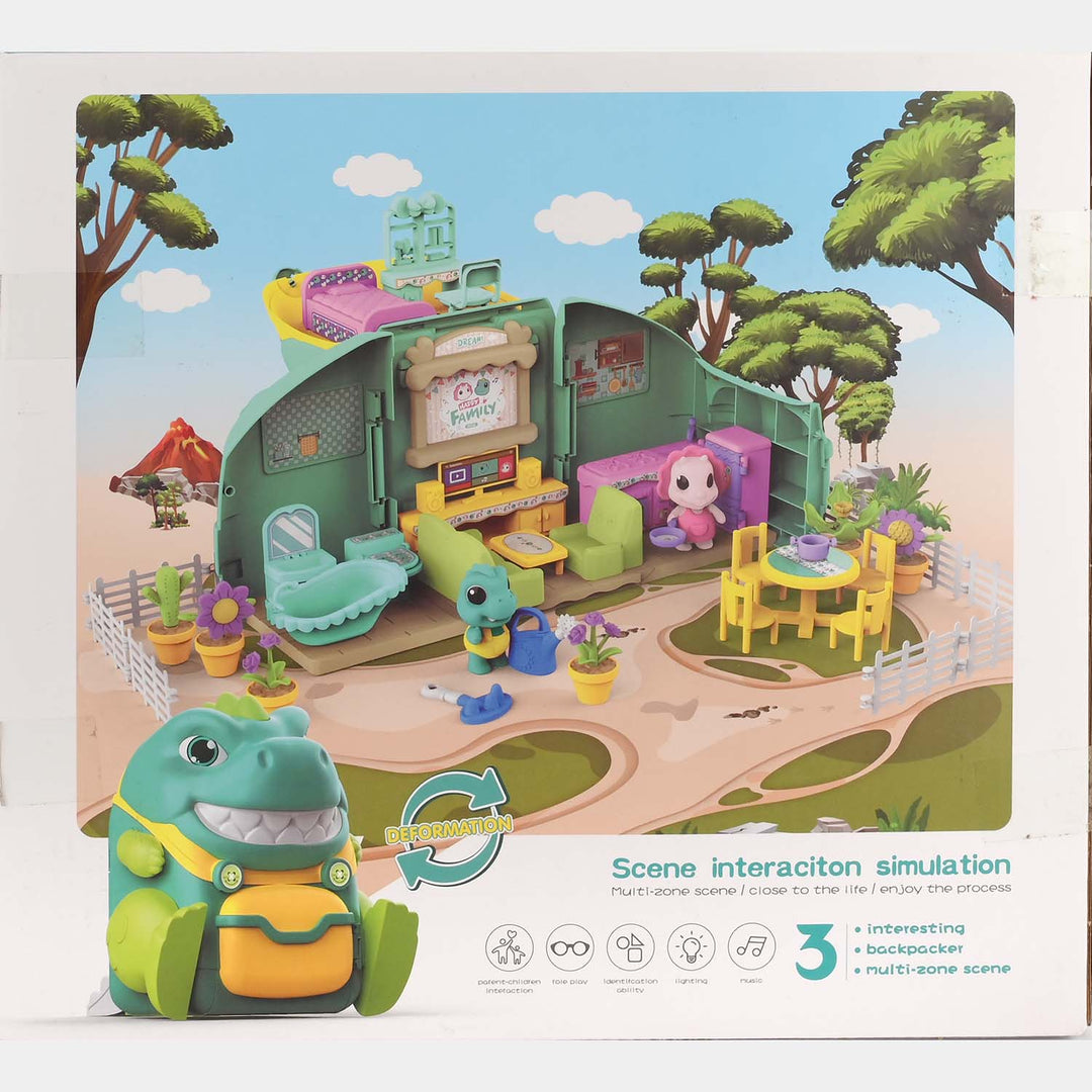 Cute Dino Dream House Convertible Playset
