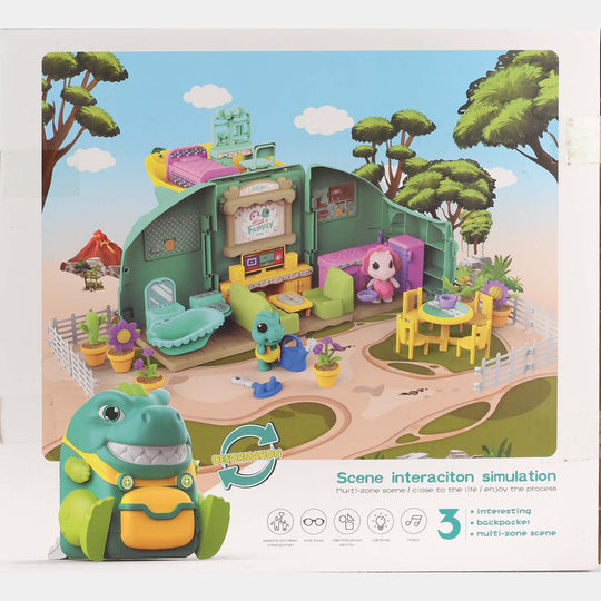 Cute Dino Dream House Convertible Playset